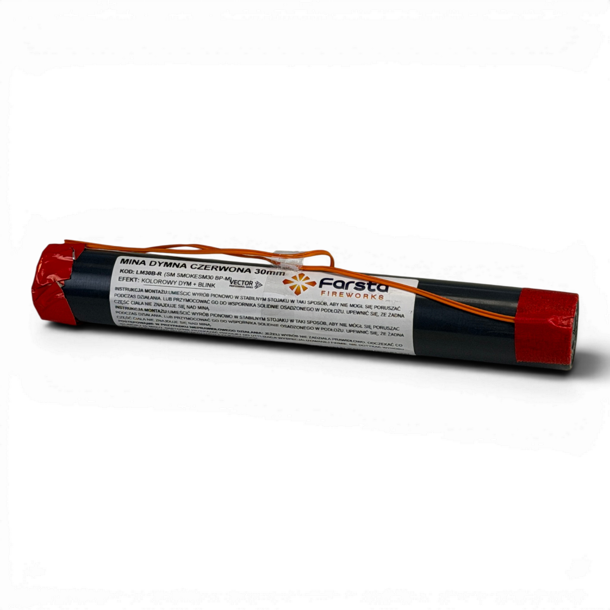 MINA FUMIGÈNE ROUGE + CLIGNOTANT 30MM