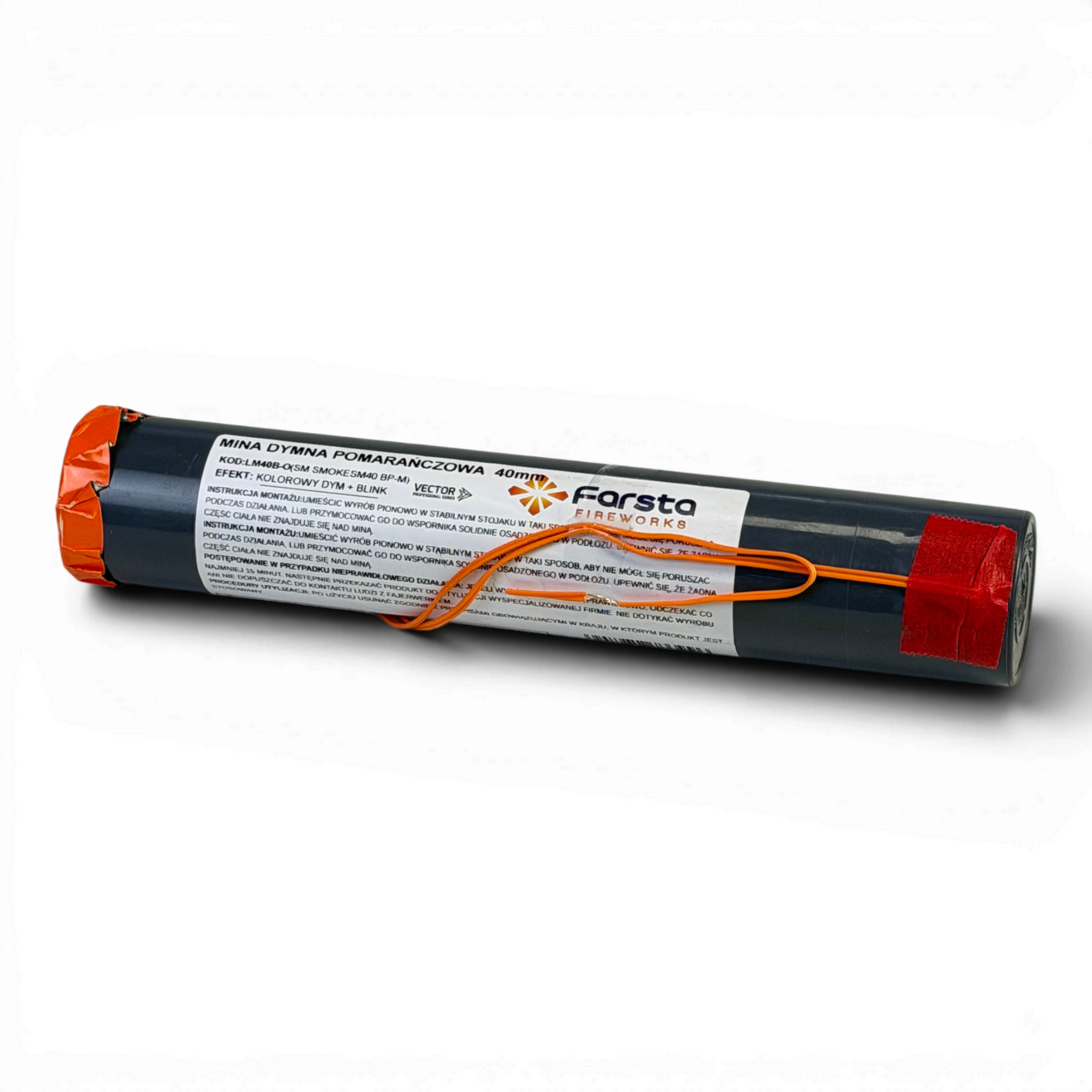 MINE FUMIGÈNE ORANGE + CLIGNOTANT 40MM